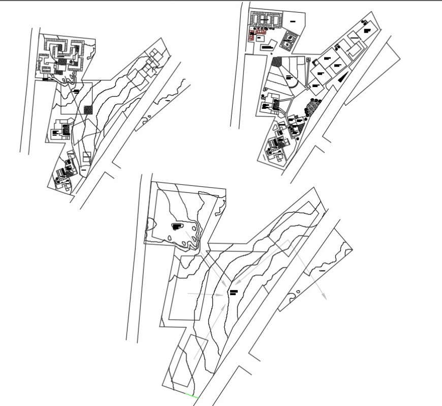 Contour planning drawings details of building units dwg file - Cadbull